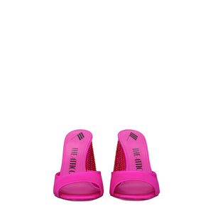 The Attico Rosa Satin Plateau-Sandalen