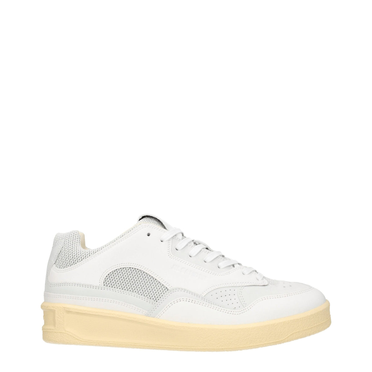 Jil Sander Weiße Low-Top-Sneaker aus Leder