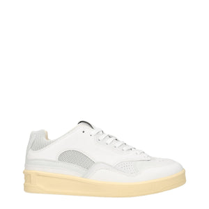 Jil Sander Weiße Low-Top-Sneaker aus Leder