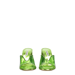 Miu Miu Grüne Plexiglas-Plateau-Sandalen
