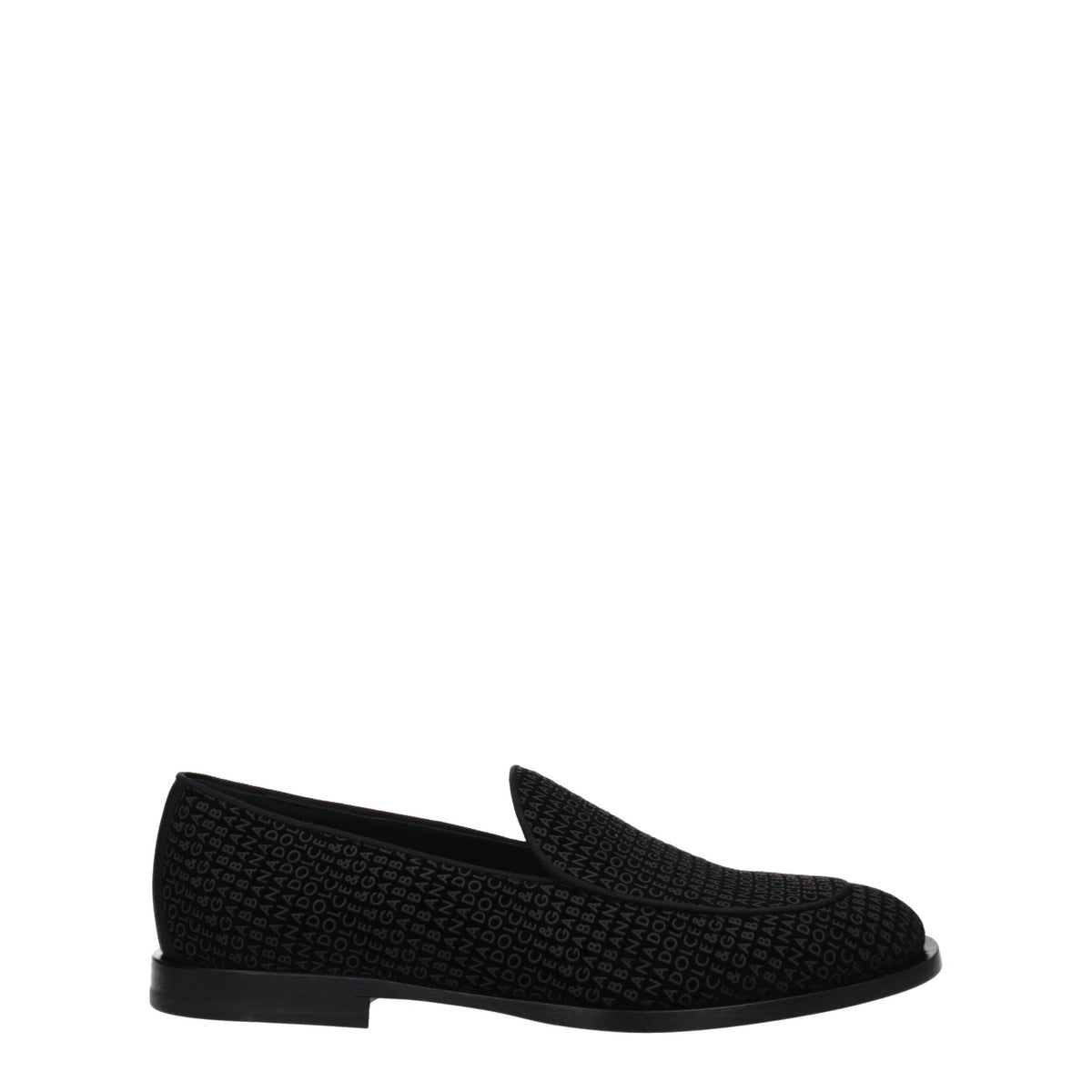Dolce & Gabbana Schwarze Samt-Loafer zum Hineinschlüpfen