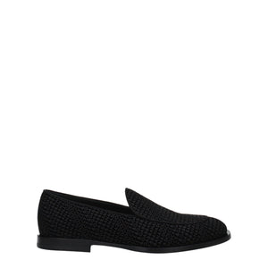 Dolce & Gabbana Schwarze Samt-Loafer zum Hineinschlüpfen