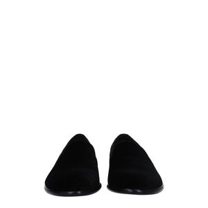 Dolce & Gabbana Schwarze Samt-Loafer zum Hineinschlüpfen