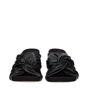 Stella McCartney Schwarze Leder-Stiletto-Sandalen