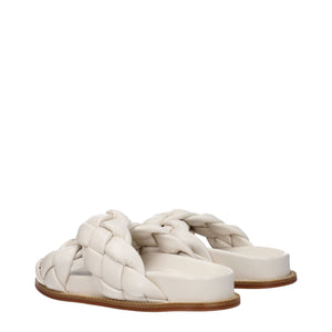 Fabiana Filippi Beige Leder-Slipper