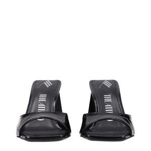 The Attico Schwarze Leder-Stiletto-Sandalen