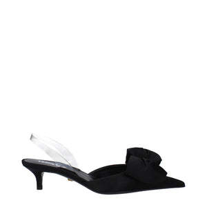 Versace Schwarze Satin-Flachsandalen