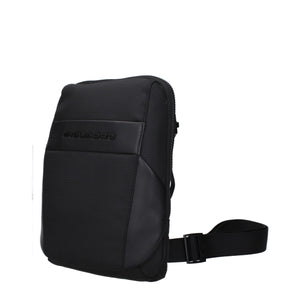 Piquadro Schwarze Umhängetasche aus Stoff
