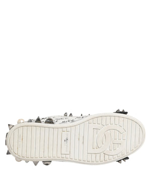 Dolce & Gabbana Schwarze und weiße Low-Top-Sneaker mit Nieten