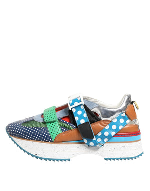 Dolce & Gabbana Mehrfarbige Leder Low-Top-Sneakers