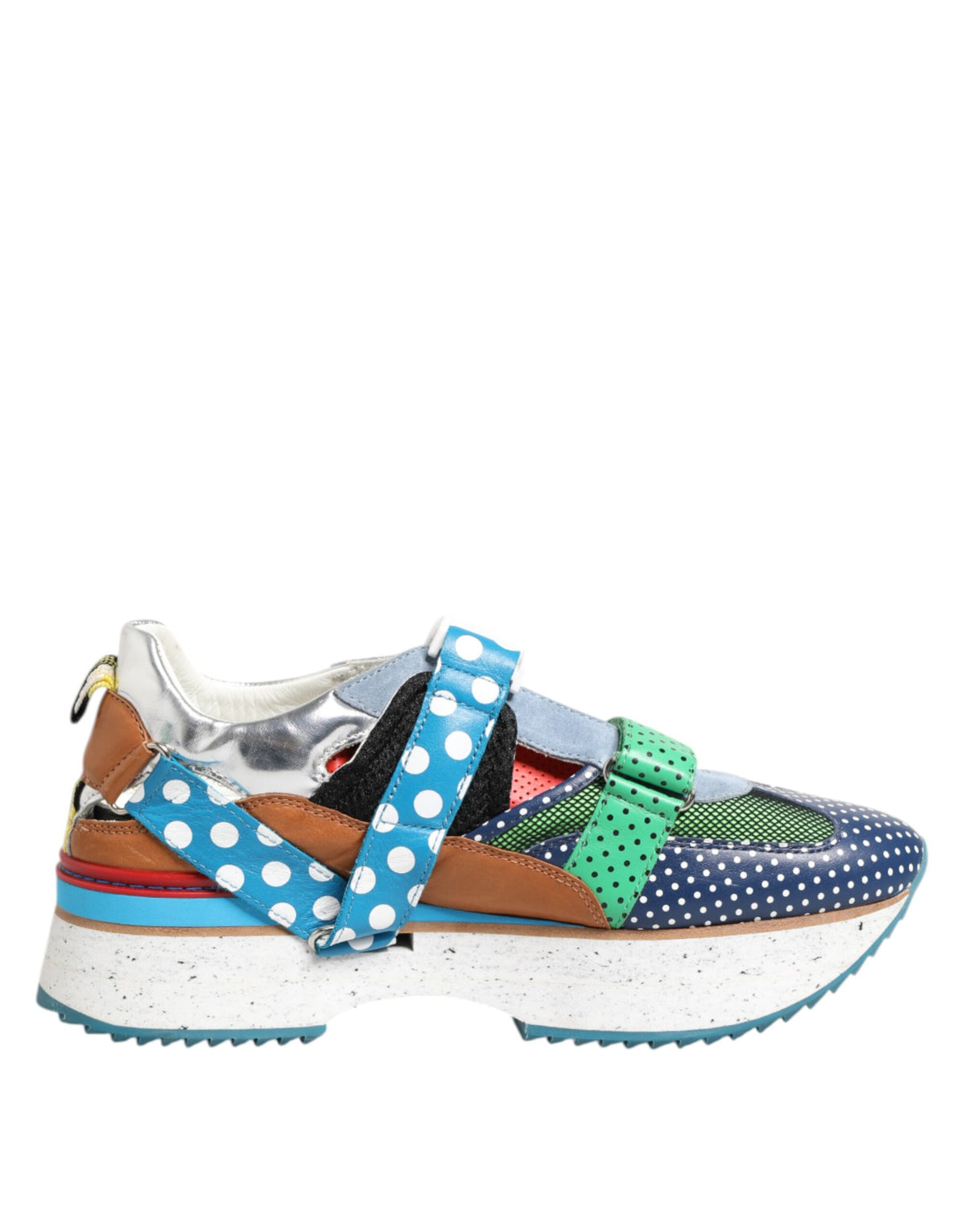 Dolce & Gabbana Mehrfarbige Leder Low-Top-Sneakers