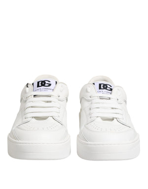 Dolce & Gabbana Weiß Miami Leder Low Top Turnschuhe Schuhe