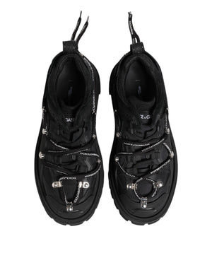 Dolce & Gabbana Schwarze Low Top Lace Up Trekking Sneakers Schuhe