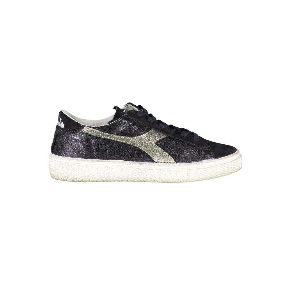 Diadora Schwarzer Sneaker aus echtem Leder