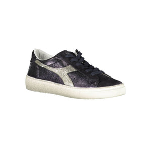 Diadora Schwarzer Sneaker aus echtem Leder