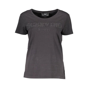 Scervino Street Schwarzes Baumwoll-T-Shirt für Damen