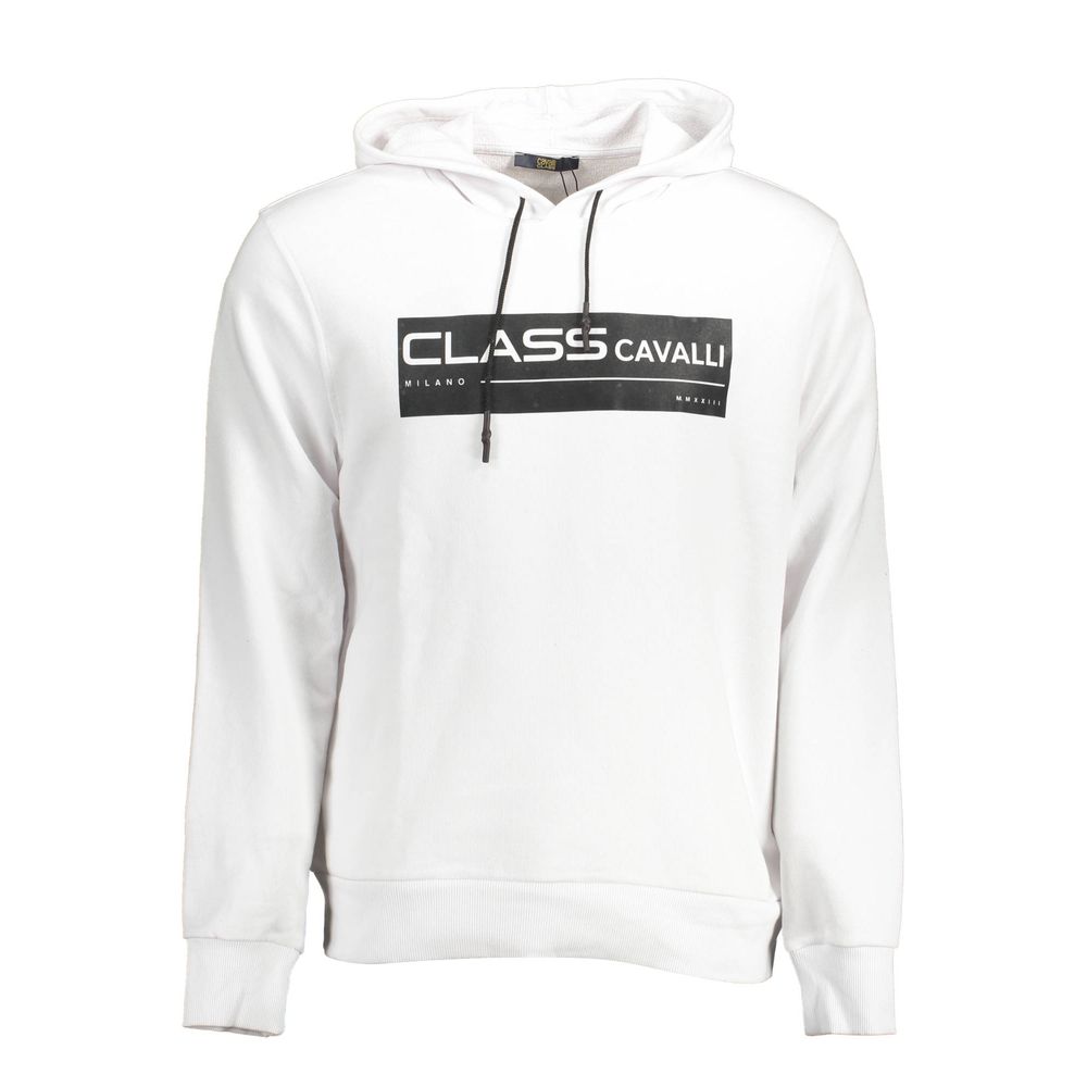 Cavalli Class Weißes Baumwoll-Sweatshirt für Herren