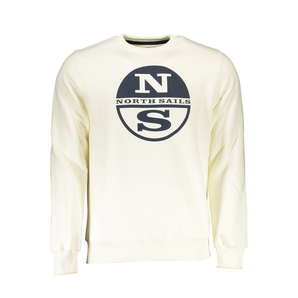 North Sails Bianco Baumwoll-Sweatshirt für Herren