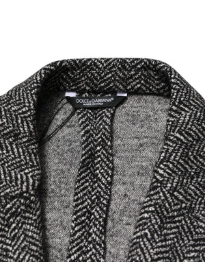 Dolce & Gabbana Schwarz Weiß Zweireiher Männer Anzug Blazer