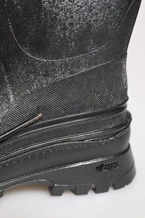 Dolce & Gabbana Metallisch Graue Pull On Regenstiefel Schuhe