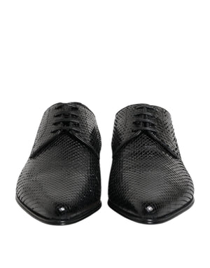 Dolce & Gabbana Schwarze Exotische Leder Schnürschuhe Derby