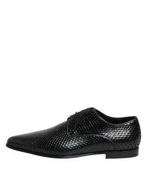 Dolce & Gabbana Schwarze Exotische Leder Schnürschuhe Derby
