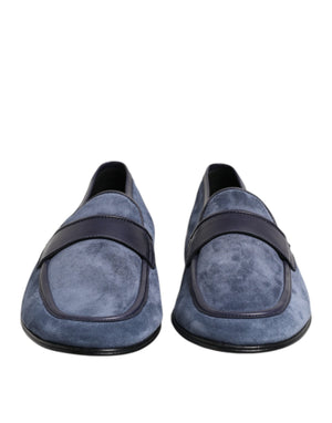 Dolce & Gabbana Blaue Wildleder Loafers Mokassin Schuhe