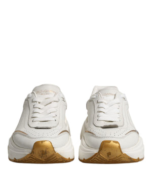 Dolce & Gabbana Weiße Daymaster Low-Top Sneaker aus Weißgold
