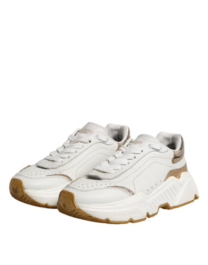 Dolce & Gabbana Weiße Daymaster Low-Top Sneaker aus Weißgold