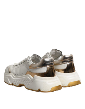 Dolce & Gabbana Weiße Daymaster Low-Top Sneaker aus Weißgold