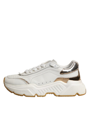 Dolce & Gabbana Weiße Daymaster Low-Top Sneaker aus Weißgold