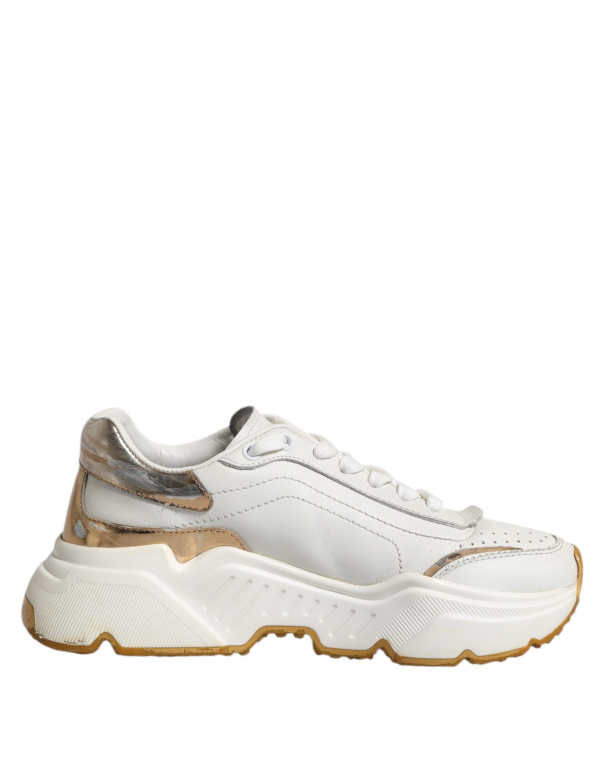 Dolce & Gabbana Weiße Daymaster Low-Top Sneaker aus Weißgold