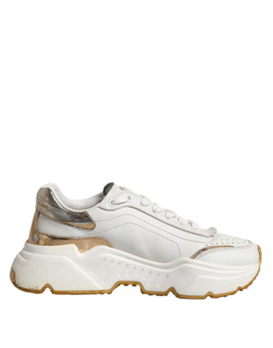 Dolce & Gabbana Weiße Daymaster Low-Top Sneaker aus Weißgold