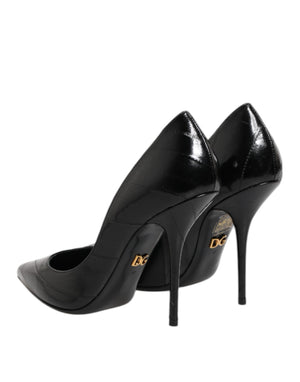 Dolce & Gabbana Schwarze Leder-Stiletto-Pumps mit hohem Absatz