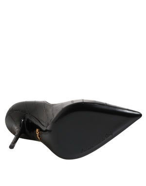 Dolce & Gabbana Schwarze Leder-Stiletto-Pumps mit hohem Absatz