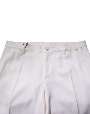 Dolce & Gabbana Weiße konisch zulaufende formelle Hosen aus Polyester