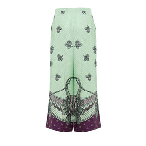 Gucci Grüne Seidenhose für den Alltag