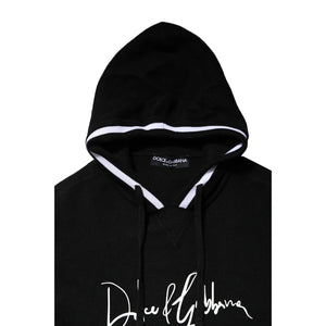 Dolce & Gabbana Schwarzes Sweatshirt mit Logodruck und Kapuze