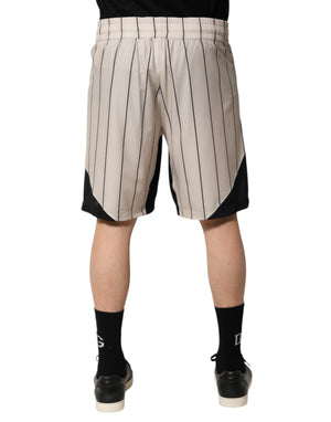 Dolce & Gabbana Off White Polyester DG Logo Sweatshorts Shorts
