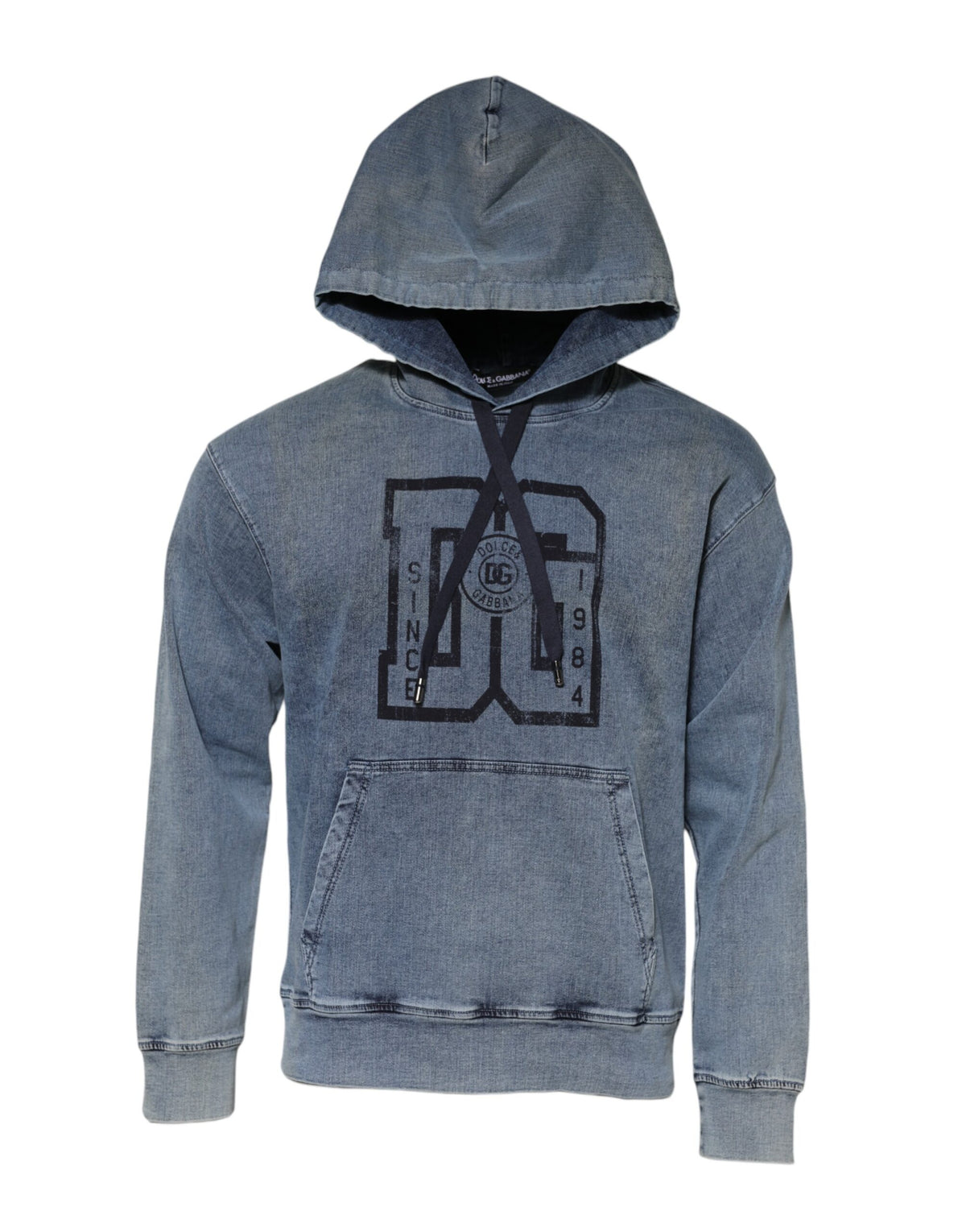 Dolce & Gabbana Blaues Sweatshirt mit Kapuze aus Baumwollmischung Pullover
