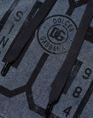 Dolce & Gabbana Blaues Sweatshirt mit Kapuze aus Baumwollmischung Pullover