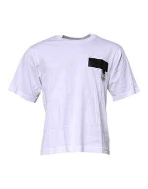 Dolce & Gabbana Weißes Logo-T-Shirt mit Rundhalsausschnitt und kurzen Ärmeln