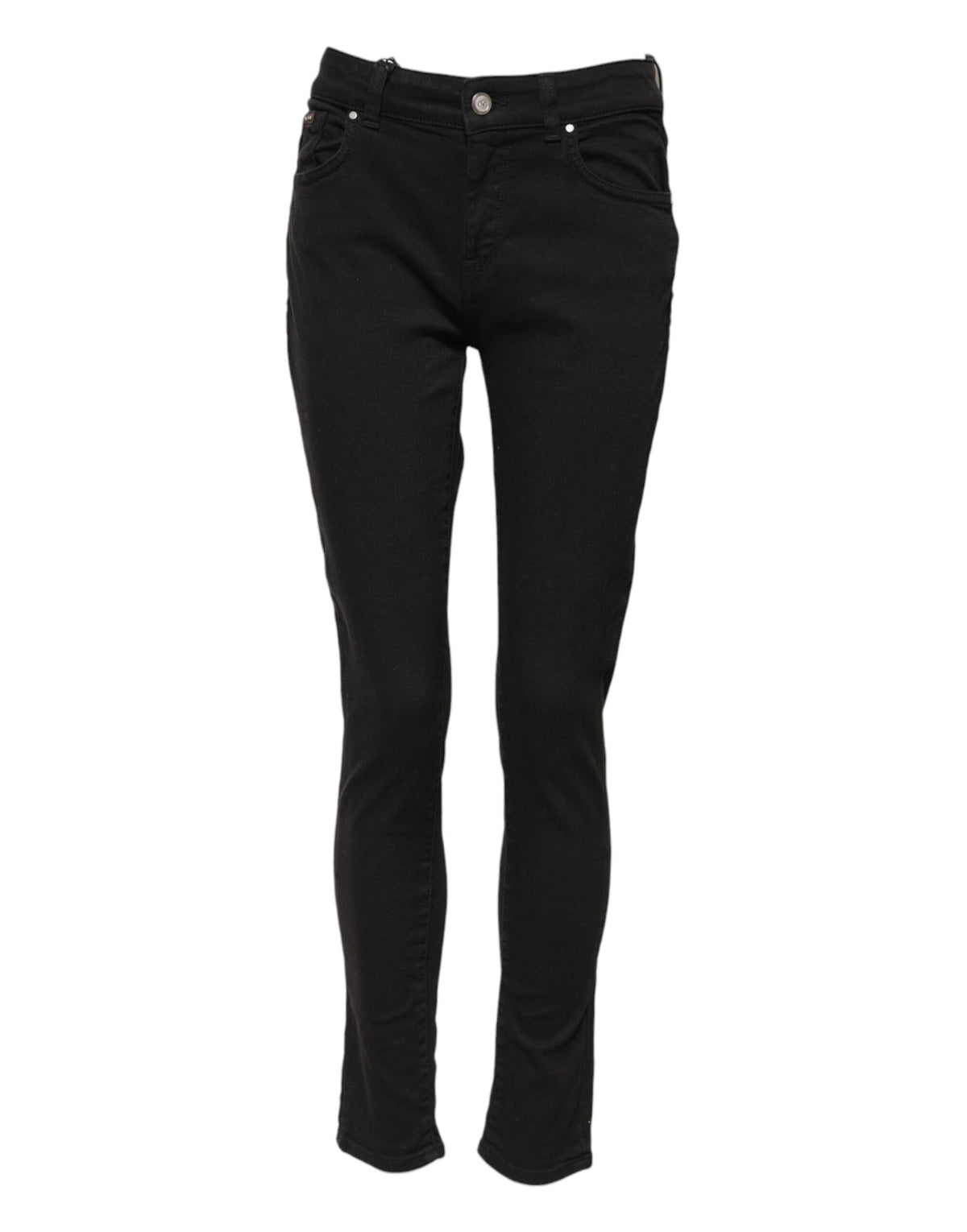 Dolce & Gabbana Schwarze Skinny Jeans aus Baumwolldenim mit mittlerer Bundhöhe