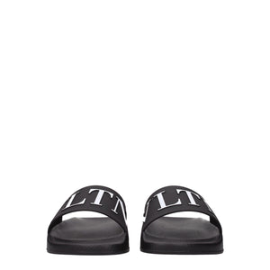 Valentino Garavani Schwarze Baumwoll-Slipper