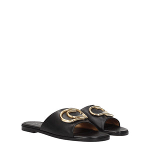 Off-White Schwarze Leder-Slipper