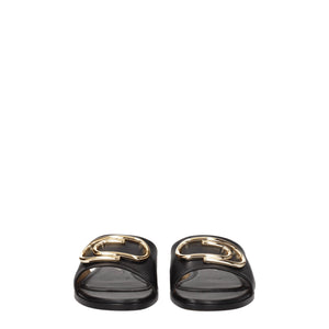 Off-White Schwarze Leder-Slipper