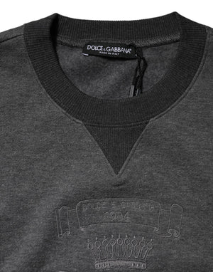 Dolce & Gabbana Grauer DG Logo-Pullover mit Stickerei