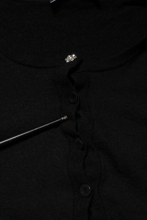 Dolce & Gabbana Schwarzer STAFF Rundhals-Strickpullover