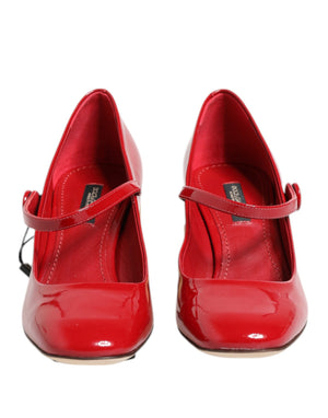 Dolce & Gabbana Rote Leder DG Logo Absätze Sandalen Schuhe