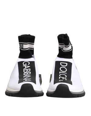 Dolce & Gabbana Weiß Schwarz Sorrento Socken Sneakers Schuhe